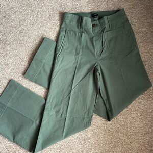 J. Crew Green Wide Leg Pants